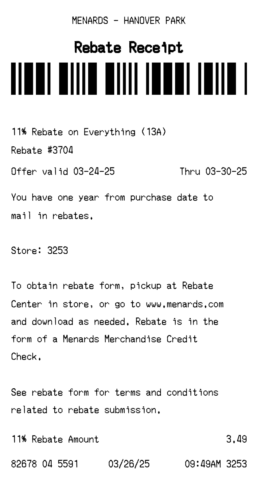 Free Menards Receipt Generator | receipt.dev | makereceipt.ai
