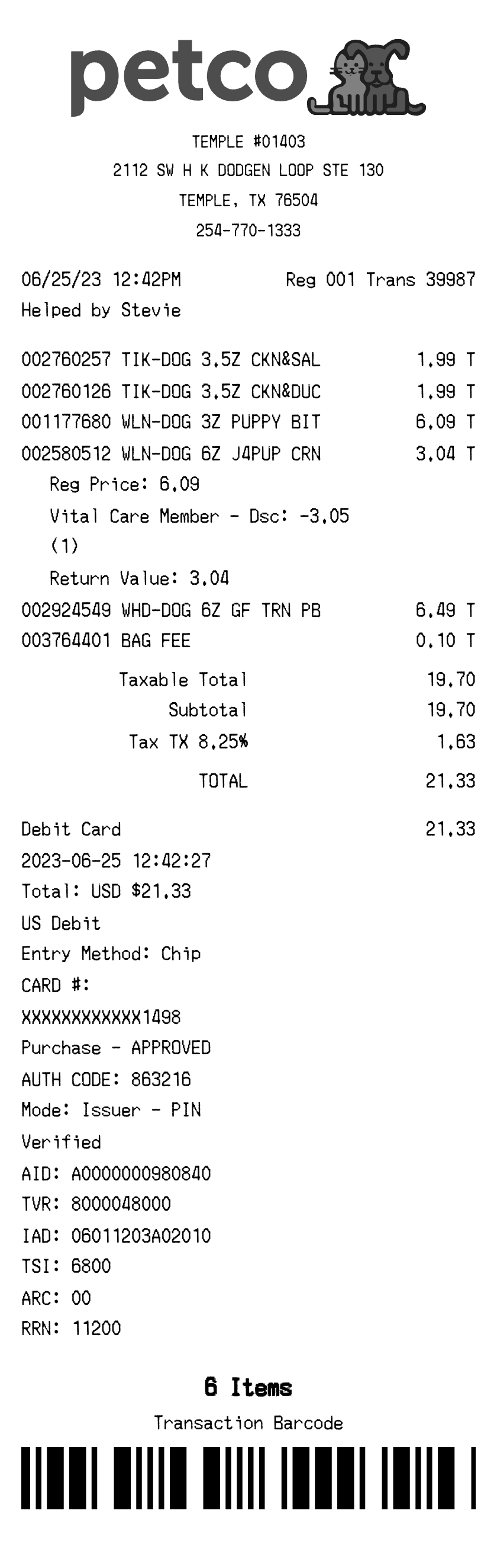 Free Petco Receipt Generator | receipt.dev | receipt.dev