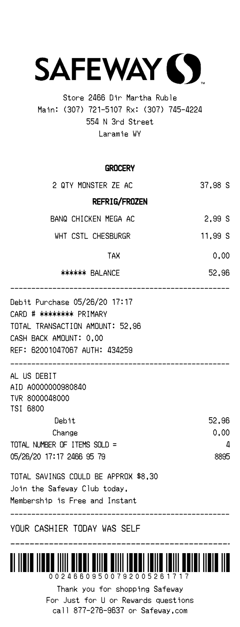 Free Safeway Receipt Generator | receipt.dev | makereceipt.ai