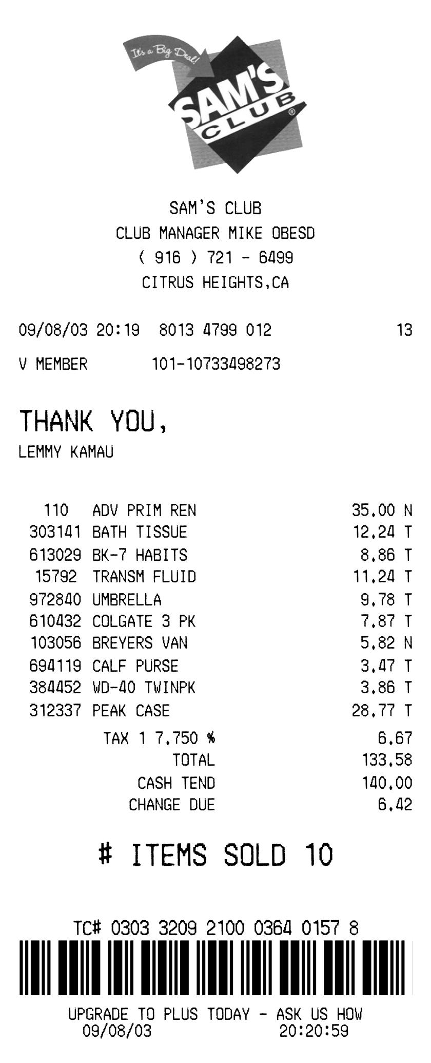 Free Sam's Club Receipt Generator | receipt.dev | makereceipt.ai