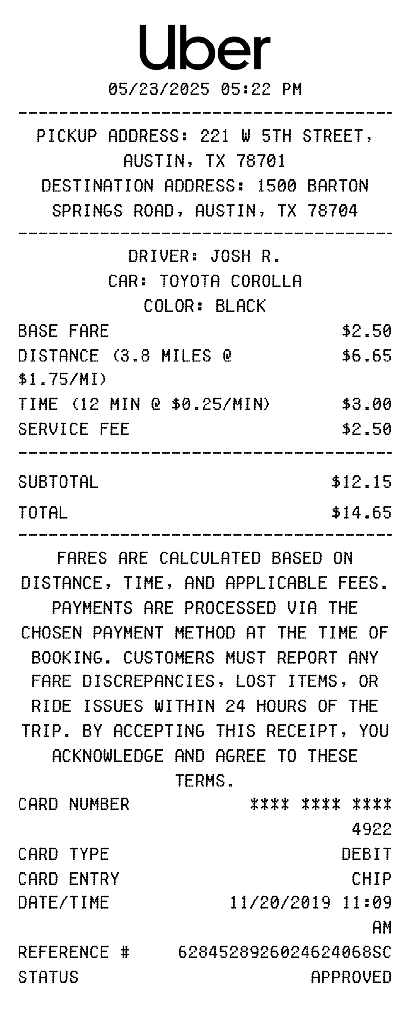 Uber Receipt Generator: Rebuild a Lost Ride Receipt | makereceipt.ai